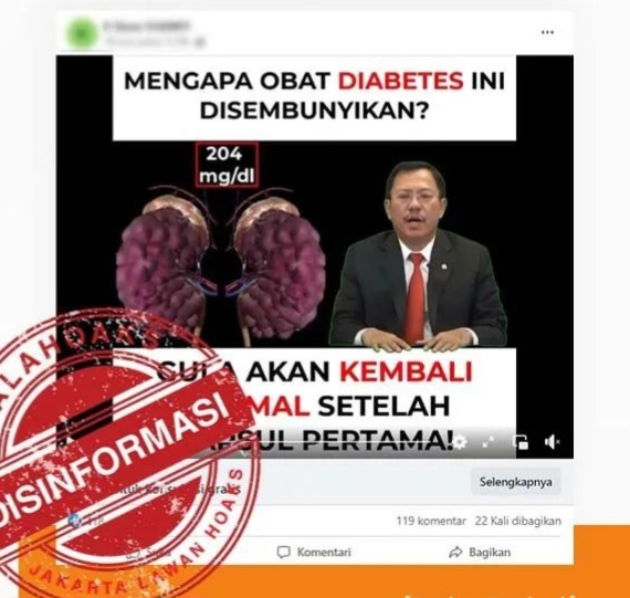 [HOAKS atau FAKTA]: Telan Sekali Obat Diabetes Langsung Sembuh