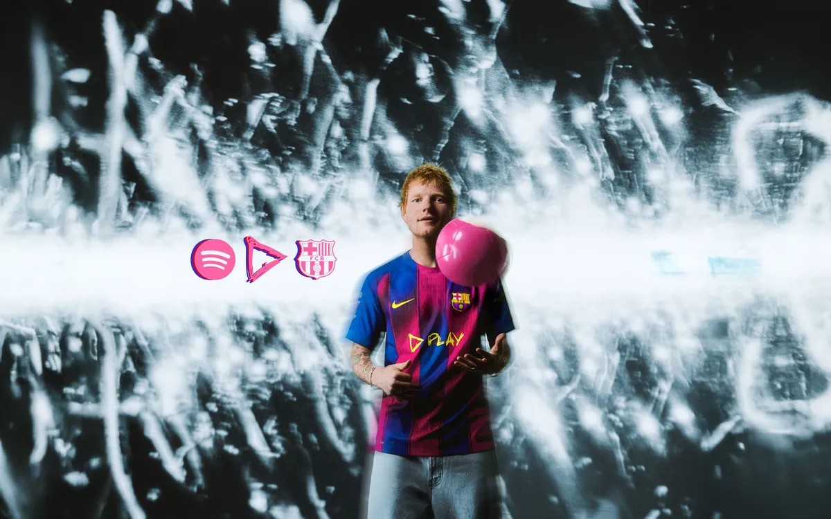 Bikin Kolaborasi Lagi, Barcelona Pakai Jersey Spesial Ed Sheeran di El Clasico
