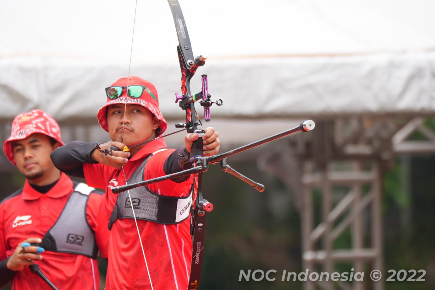 Ketenangan Riau Ega, Arif Dwi dan Bagas Saat Berjuang Raih Emas Panahan