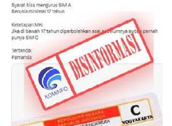 [HOAKS atau FAKTA]: Warga di Bawah Usia 17 Tahun Bisa Memiliki SIM A