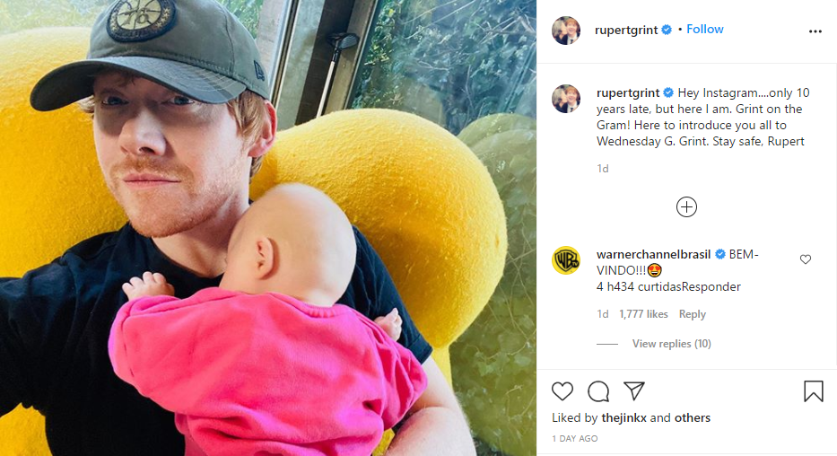 Grint akhirnya buat akun Instagram. (Foto: Instagram)