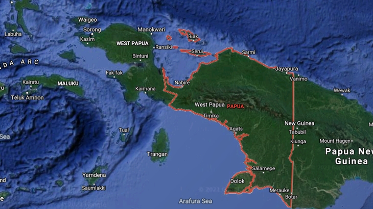 Peta Provinsi Papua dan Papua Barat. (Foto: MP/Google Maps)