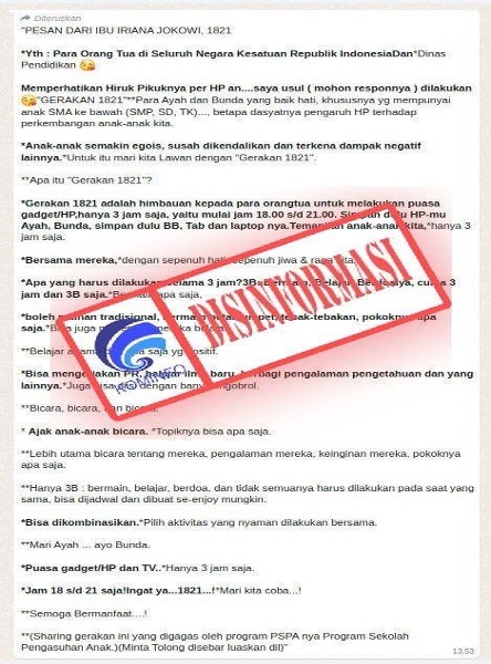 Tangkapan layar hoaks.