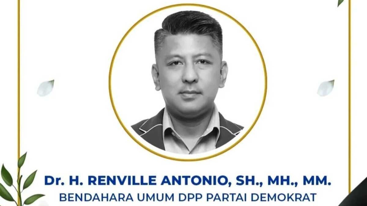 Bendahara Umum Partai Demokrat Renville Antonio Meninggal Dunia akibat Kecelakaan