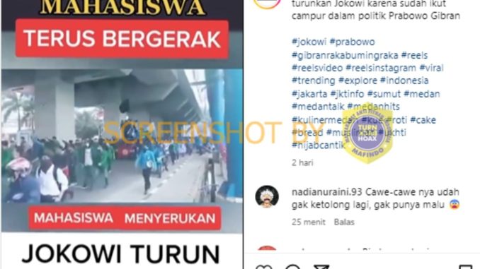 [HOAKS atau FAKTA]: Demo Turunkan Jokowi karena Cawe-Cawe Menangkan Prabowo-Gibran