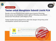 [HOAKS atau FAKTA]: PLN Beri Subsidi Listrik Bagi Warga yang mengisi Fomulir di WA