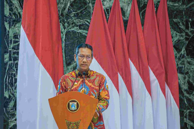 Penjabat (Pj) Gubernur DKI Jakarta Heru Budi Hartono di Balai Kota DKI, Jakarta Pusat, Selasa (23/1)