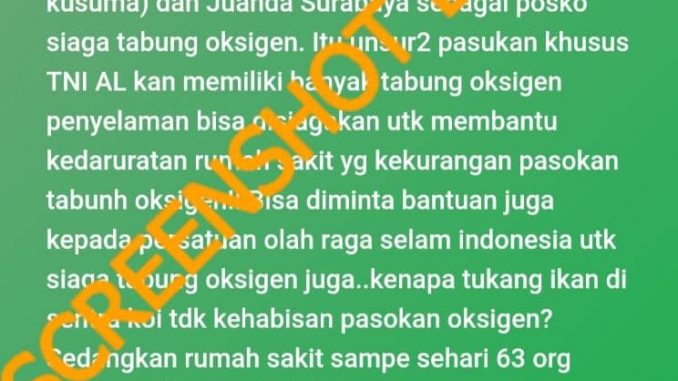 Tangkapan layar hoaks. (Foto: Antara)