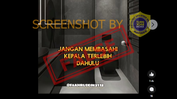 [HOAKS atau FAKTA]: Basahi Kepala Lebih Dulu saat Mandi Dapat Mengakibatkan Stroke