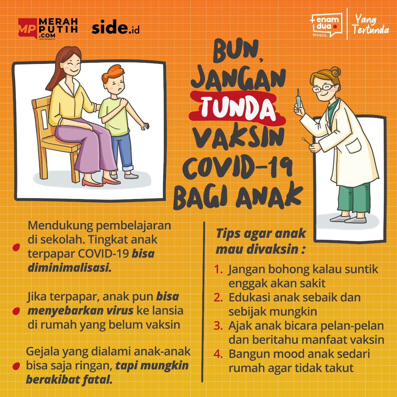 Bun, Jangan Tunda Vaksin COVID-19 Bagi Anak 