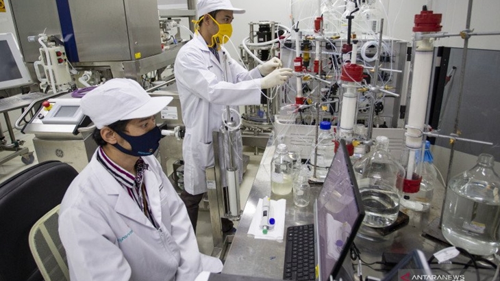 Pengembangan vaksin Merah Putih di laboratorium PT Bio Farma, Bandung, Jawa Barat, Rabu (12/8/2020). ANTARA FOTO/Dhemas Reviyanto/wsj.