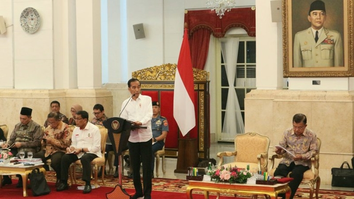 President Joko Widodo led a plenary cabinet meeting at the State Palace in Jakarta on Thursday (Oct 3, 2019). ANTARA/Bayu Prasetyo/suharto
