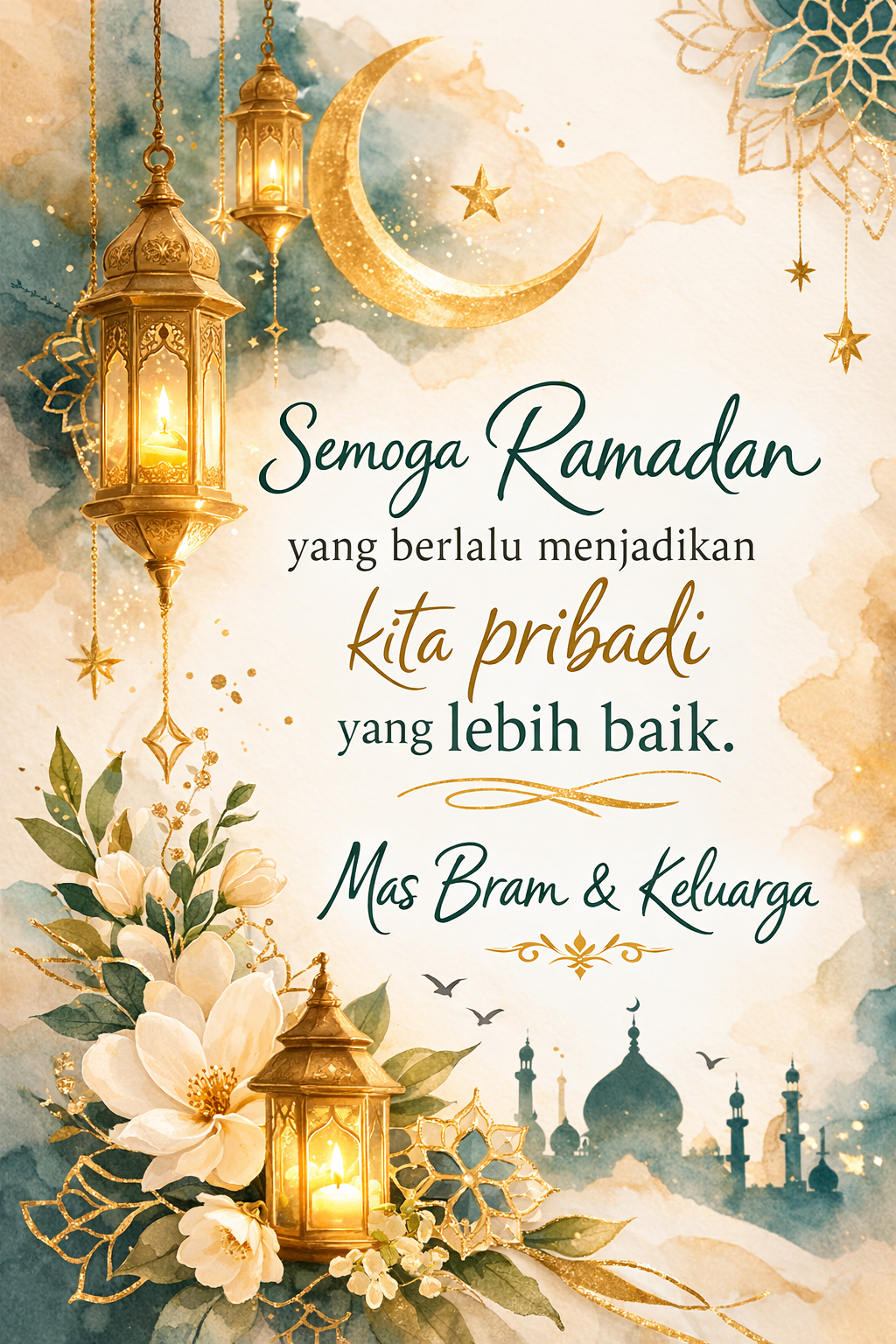 Kartu Ucapan Idul Fitri prompt AI