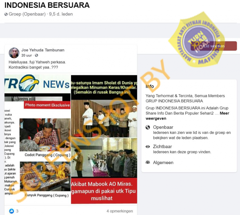 Tangkapan layar hoaks. (Foto: Mafindo)