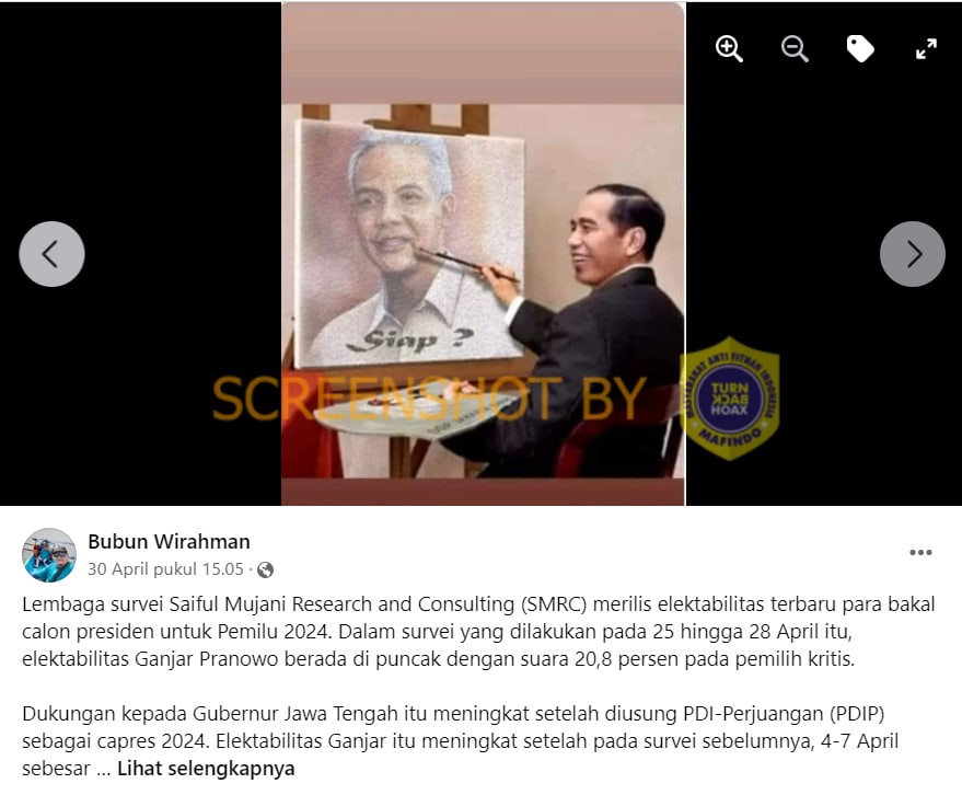 [HOAKS atau FAKTA]: Wajah Ganjar Dilukis Presiden Jokowi