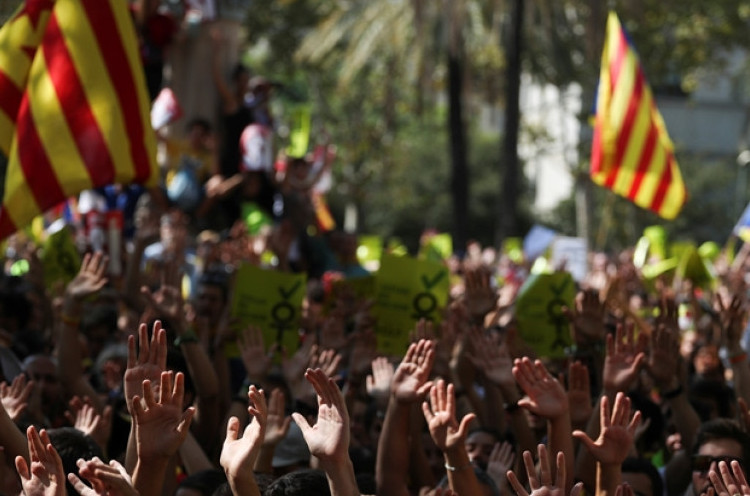 Kerusuhan Saat 90 Persen Suara Dukung Catalonia Lepas dari Spanyol