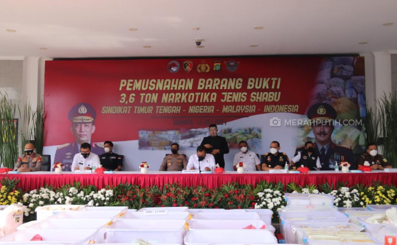 Bareskrim Musnahkan 3,6 Ton Shabu Dari Timur Tengah dan Malaysia