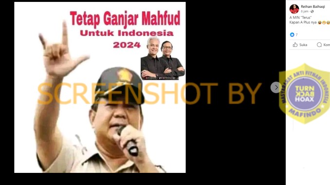 [HOAKS atau FAKTA]: Prabowo Salam Metal 3 Jari Dukung Ganjar-Mahfud