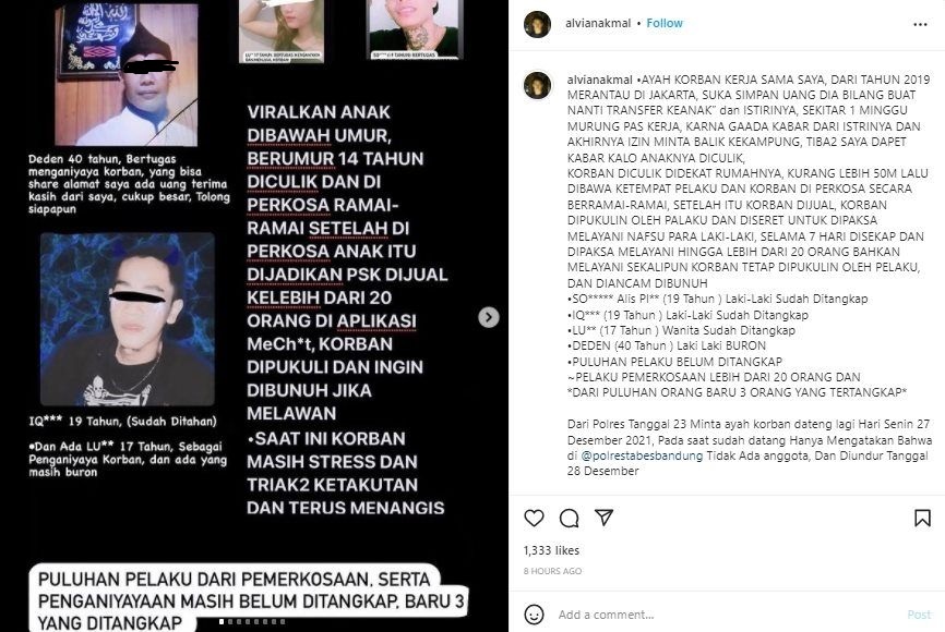 Polrestabes Bandung Buru Pelaku Perkosaan dan Penjualan Bocah 14 Tahun