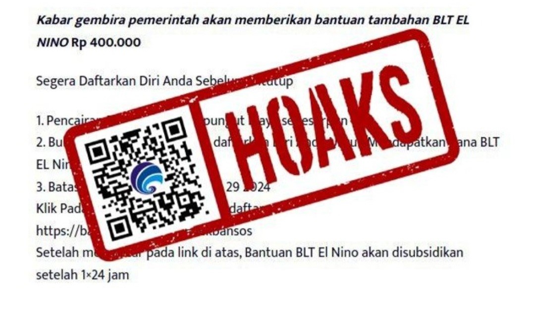 [HOAKS atau FAKTA]: Pemerintah Tambah BLT El Nino Rp 400 Ribu