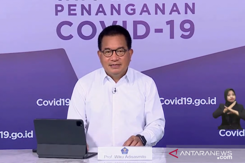 Tangkapan layar Juru Bicara Pemerintah Wiku Adisasmito saat menyampaikan laporan harian pelaksanaan PPKM Darurat Jawa dan Bali, Selasa (13/7/2021). (ANTARA/Asep Firmansyah)