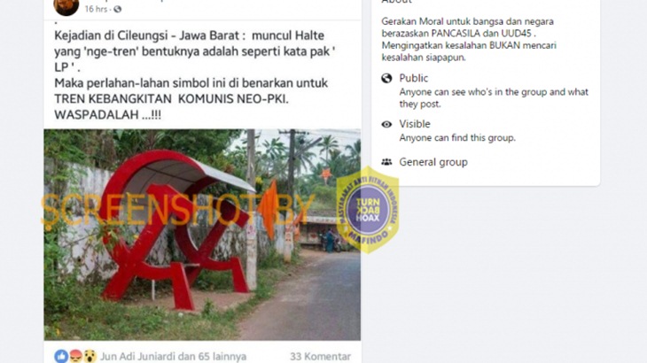 [HOAKS atau FAKTA]: Ada Halte Berbentuk Palu Arit di Cileungsi