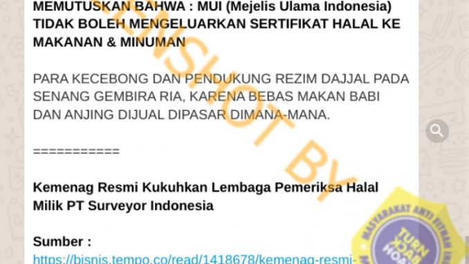 Tangkapan layar hoaks. (Foto: Antara)