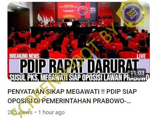 [HOAKS atau FAKTA]: PDIP Siap Jadi Oposisi Lawan Prabowo