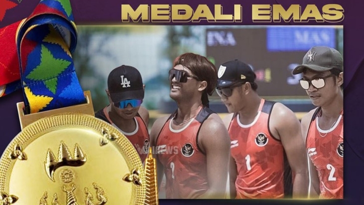 Voli Pantai Beregu Putra Dapatkan Emas Setelah Laga Sengit Lawan Thailand