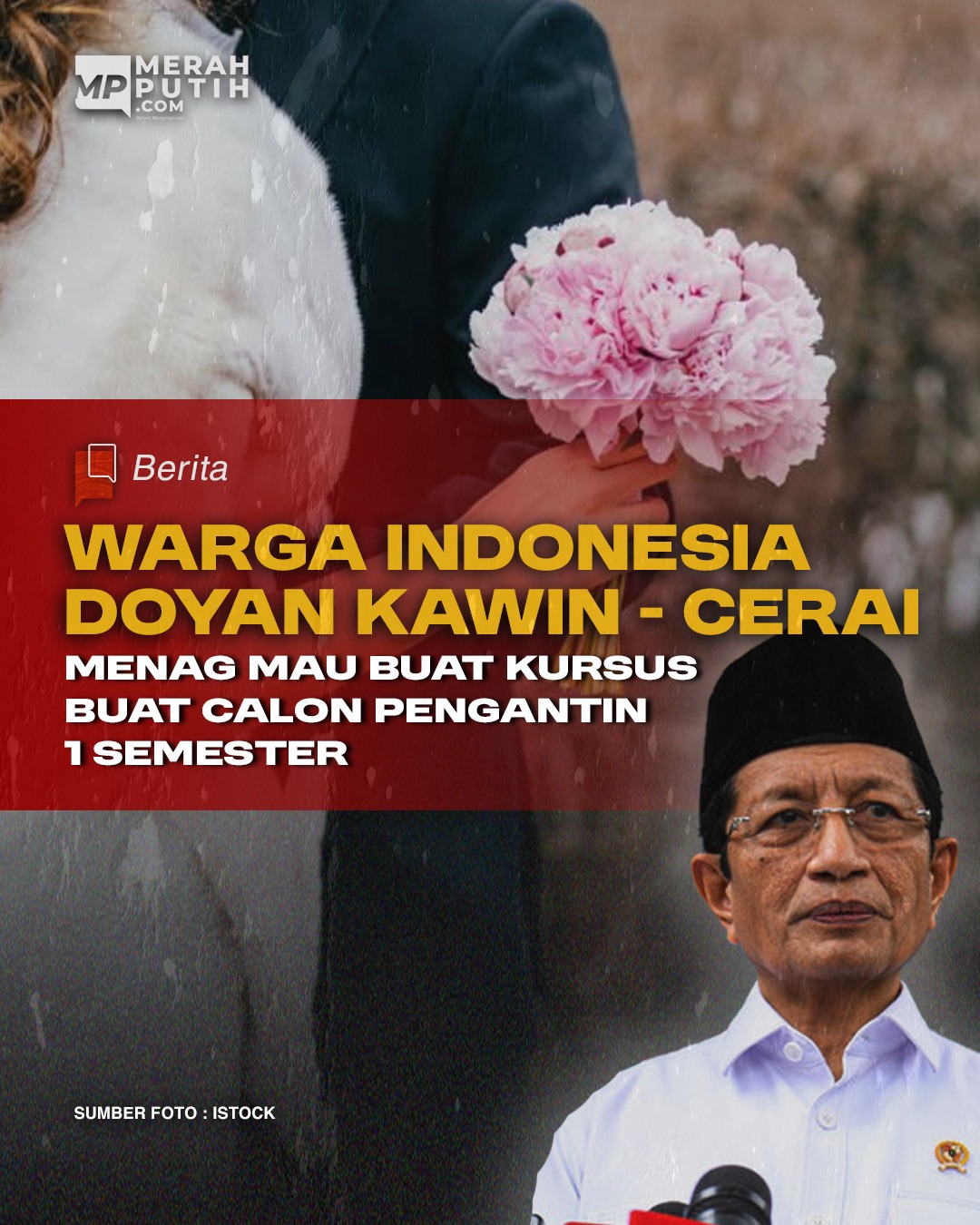 Warga Indonesia Doyan Kawin-Cerai, Kemenag Mau Buat Kursus Calon Pengantin 1 Semester