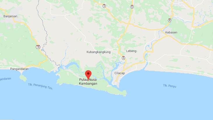 Peta Nusa Kambangan. (Foto: Google Maps)