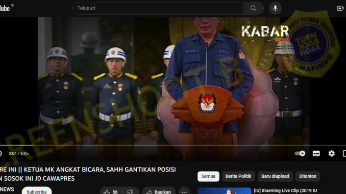 [HOAKS atau FAKTA]: Posisi Gibran sebagai Cawapres Langsung Diganti