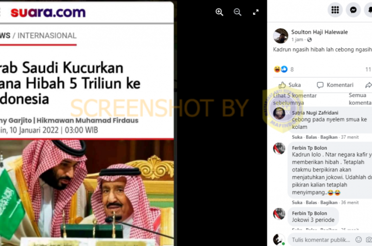 [HOAKS atau FAKTA]: Arab Saudi Berikan Dana Hibah Rp 5 Triliun Ke Indonesia