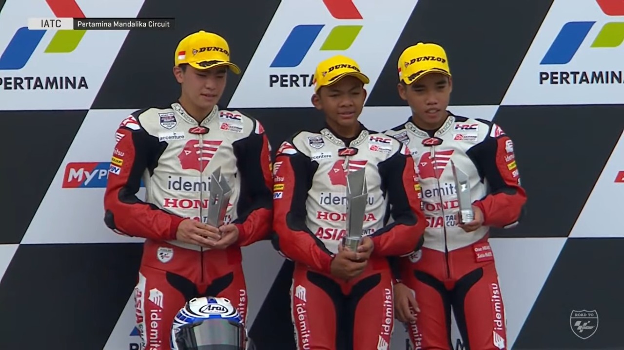 Pembalap Binaan PT AHM Reykat Yusuf Fadillah Banggakan Merah Putih Dengan Naik Podium