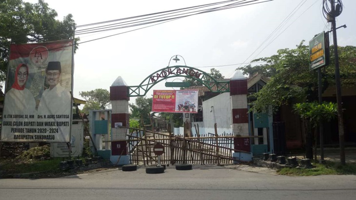 Desa Kepuh Sukoharjo dilockdown guna cegah penyebaran pandemi Covid-19