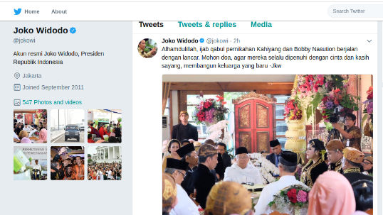 Cuitan Pertama Jokowi Setelah Akad Nikah Kahiyang Ayu, Lega Ya Pak?