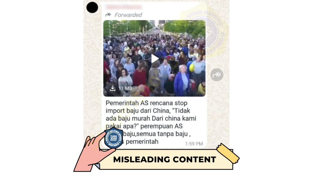 [HOAKS atau FAKTA] : Perempuan Amerika Serikat Bugil, Protes Rencana Pemerintah Stop Impor Baju dari China