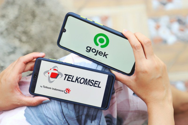 Telkomsel-Gojek. (Foto: Antara)