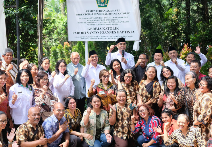 Papan Nama Gereja Katolik Santo Joannes Baptista Parung Diresmikan, Romo Paroki: Komitmen Hidup Berdampingan dan Toleransi Beragama yang Baik