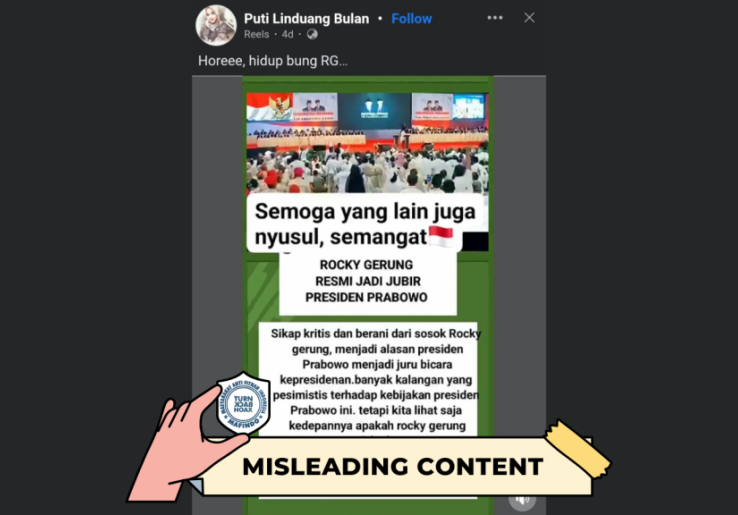 [HOAKS atau FAKTA]: Prabowo Pilih Rocky Gerung Jadi Juru Bicara karena Kritis dan Berani