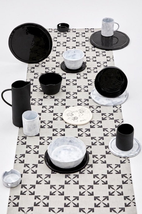 Alat makan Off-White HOME. (Foto Hypebeast)