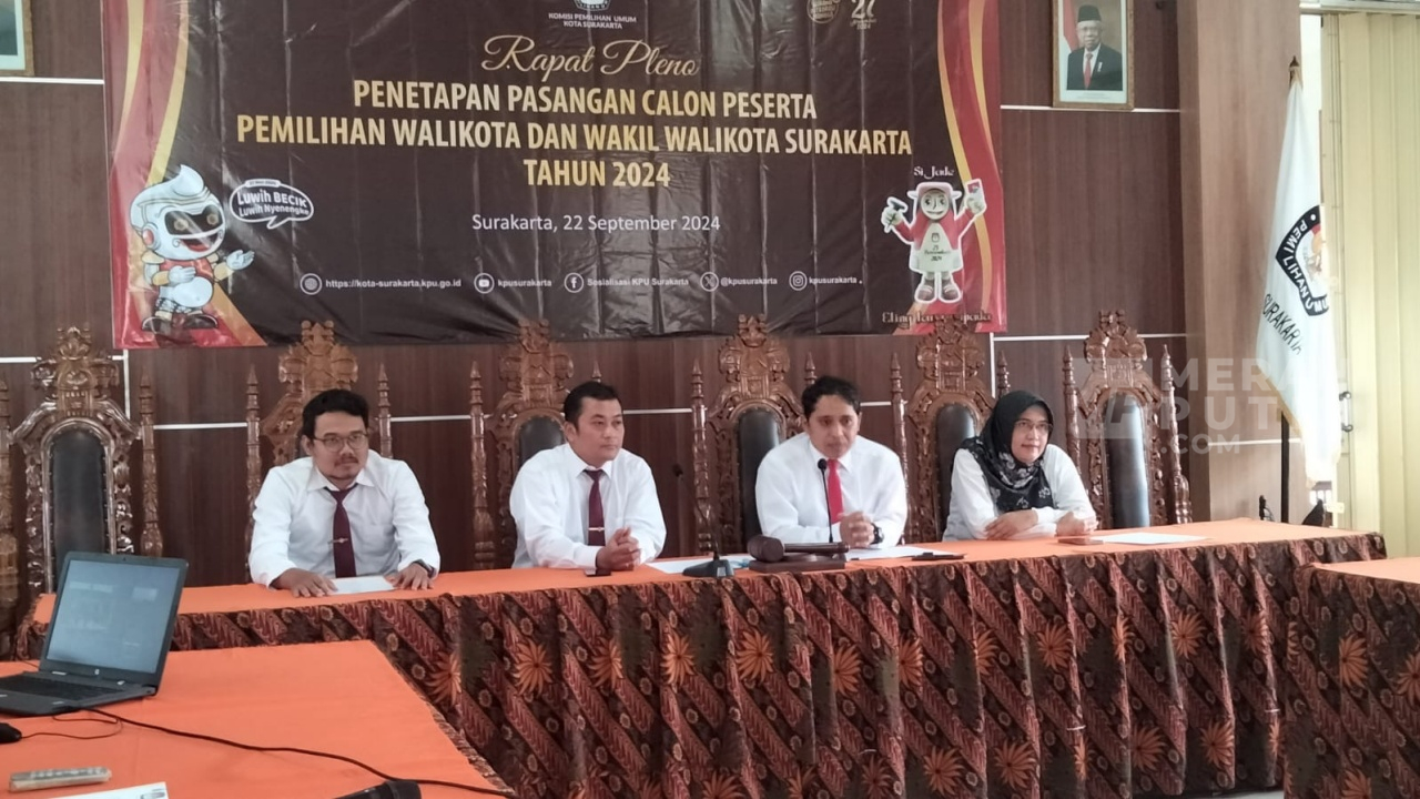 KPU Tetapkan Paslon Teguh-Bambang dan Respati-Astrid untuk Bertarung Pilkada Solo 2024