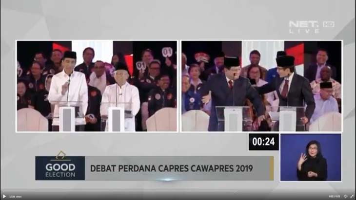 Suasana debat pertama capres-cawapres