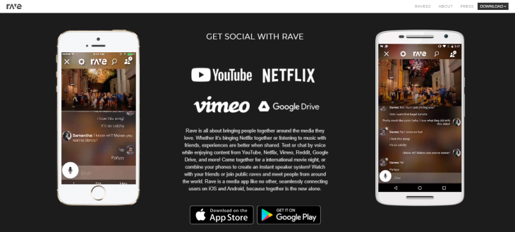 Rave harus didownload di smartphone baru dapat digunakan. (Foto: rave.io)