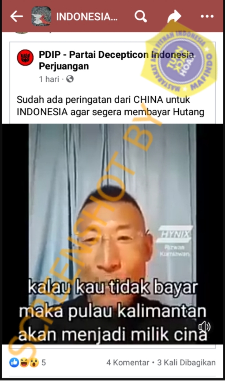 Tangkapan layar hoaks
