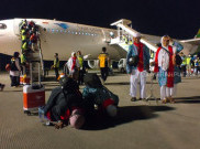 360 Jemaah Haji Embarkasi Solo Tiba di Bandara Adi Soemarmo, Langsung Sujud Syukur