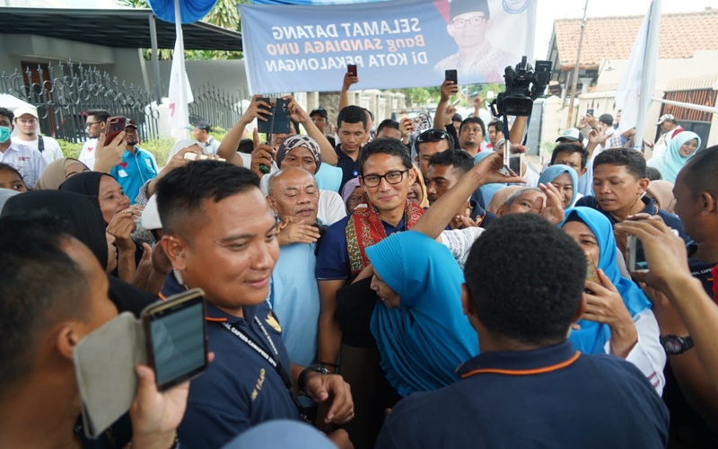 Sandiaga Uno saat berkampanye di Pekalongan