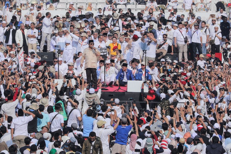 Suasana Kampanye Akbar Prabowo-Sandi di SUGBK, Jakarta, Minggu (7/4). Foto: MP/Rizki Fitrianto