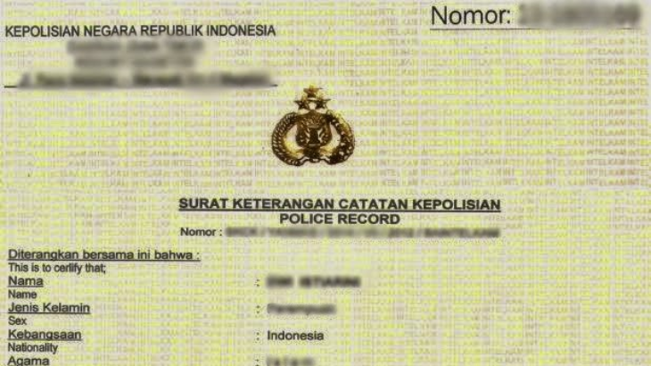 Begini bentuk SKCK dari kepolisian