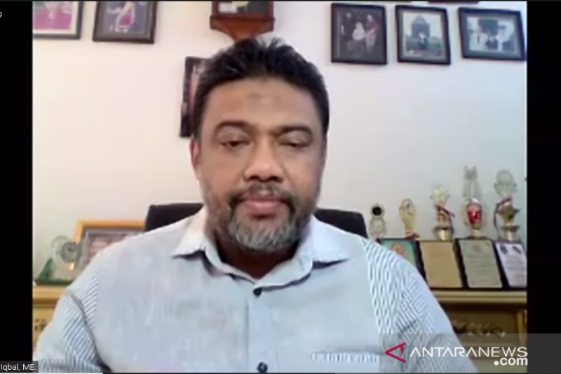 Tangkapan layar Presiden KSPI Said Iqbal dalam konferensi pers virtual, Jakarta, Kamis (15/7/2021) (ANTARA/Prisca Triferna)